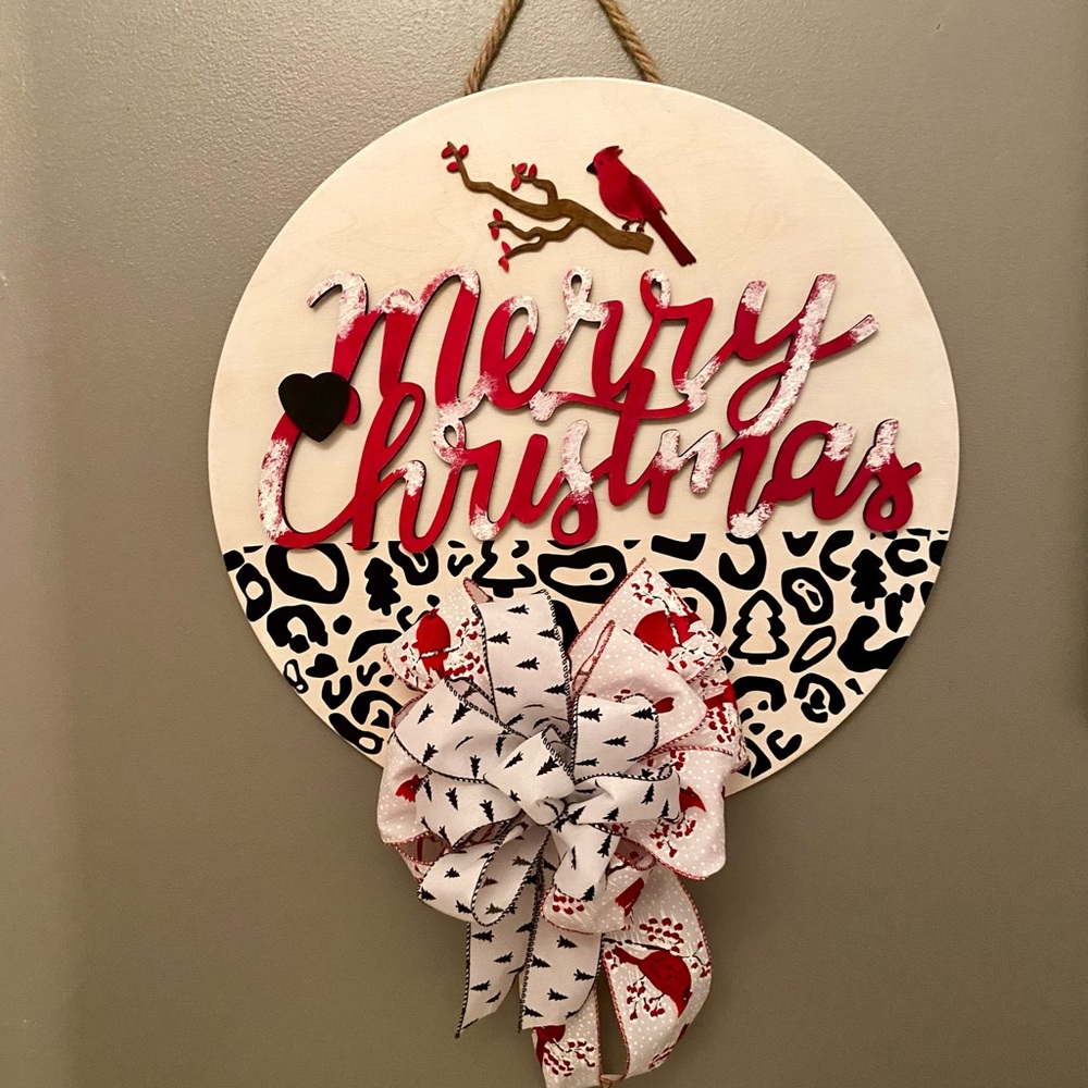 Studio M Merry Christmas Cardinal Red and Black Wall Decor